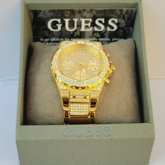 New GUESS Gold Tone Case Gold Tone Stainless Steel Watch - Picture 4 of 8